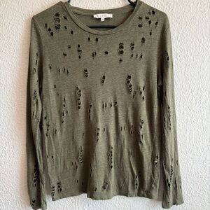 IRO Liza Distressed Long Sleeve Top